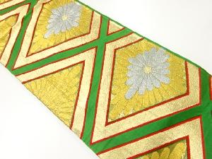 アンティーク　菱に菊模様織出し袋帯（材料）